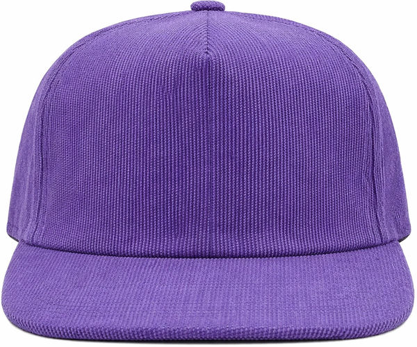 An image of a Custom Nissi 5 Panel Flat Bill Corduroy Cap in Lavender!