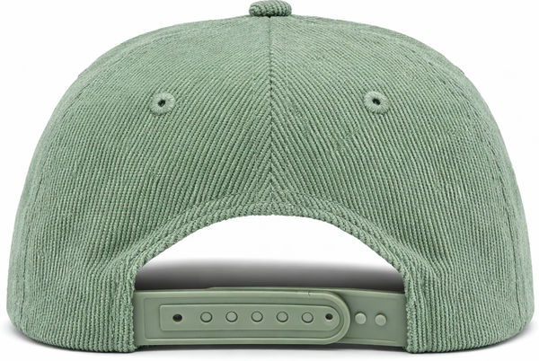 An image of a Custom Nissi 5 Panel Flat Bill Corduroy Cap in Sage!