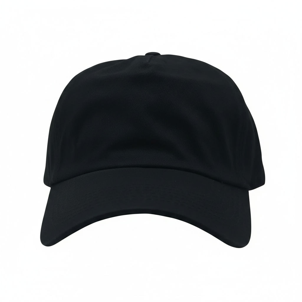 Nissi Panels Washed Cotton Dad Cap in Black