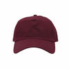 An image of a Custom Nissi Panels Washed Cotton Dad Cap in Burgundy!