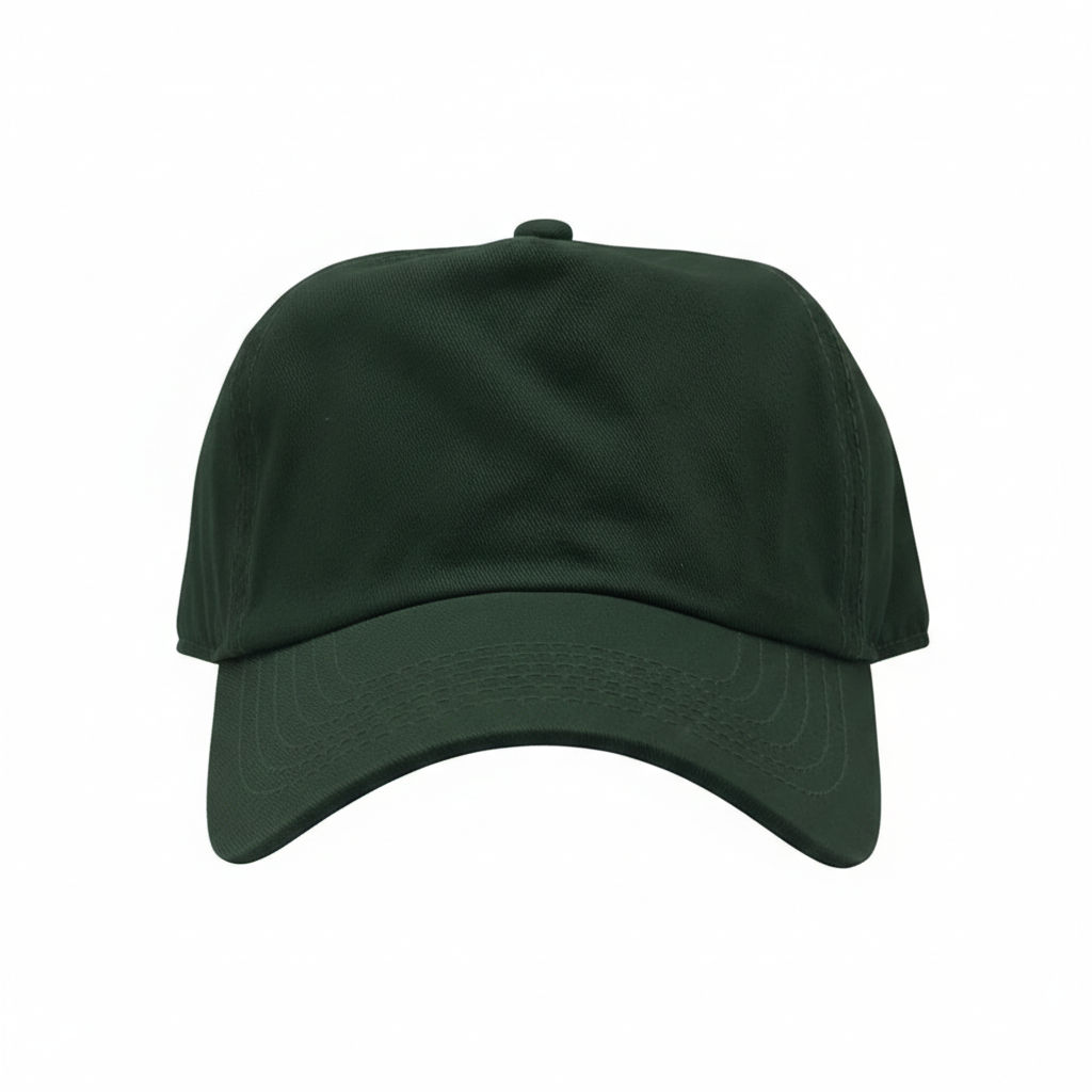 Nissi Panels Washed Cotton Dad Cap in Hunter Green