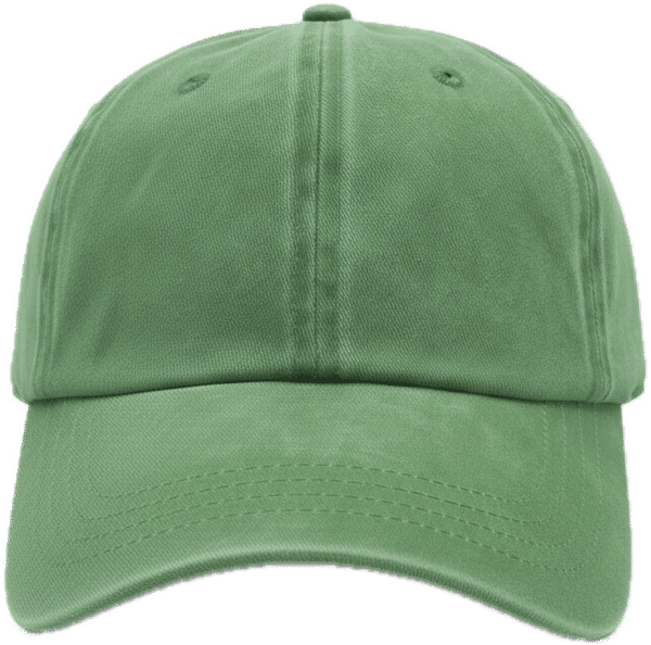An image of a Custom Nissi Pigment Dye Cap in Kelly Green!