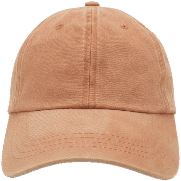 An image of a Custom Nissi Pigment Dye Cap in Orange!