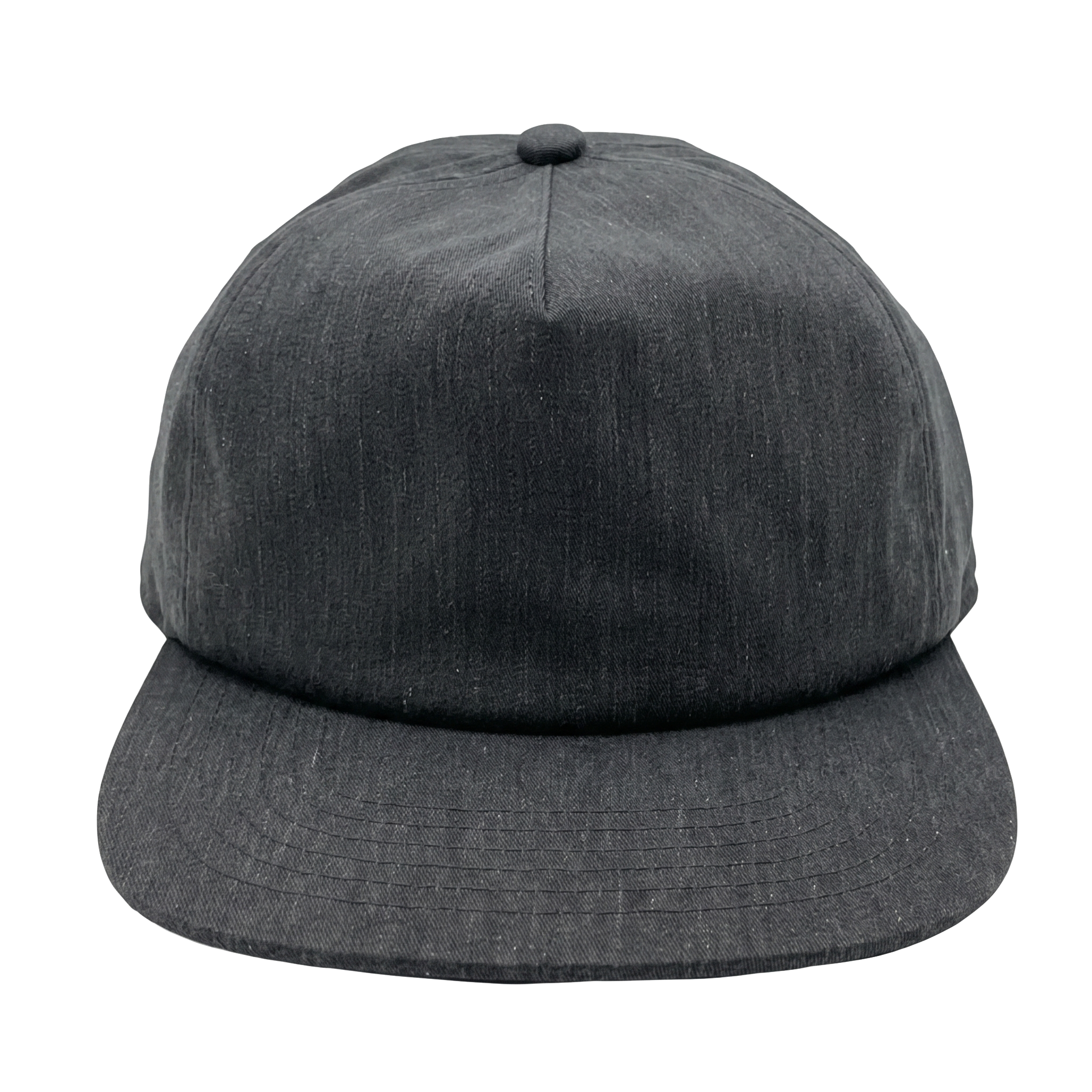 Nissi Washed Cotton 5 Panels Flat Bill Cap in Dark Heather