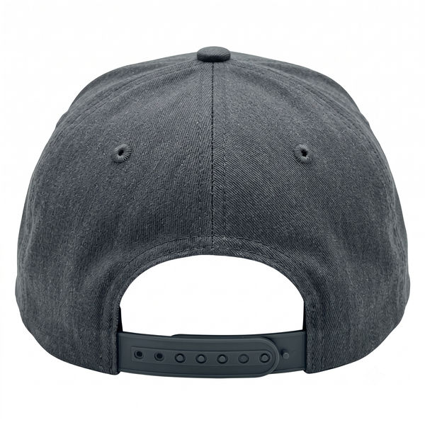 An image of a Custom Nissi Washed Cotton 5 Panels Flat Bill Cap in Dark Heather!