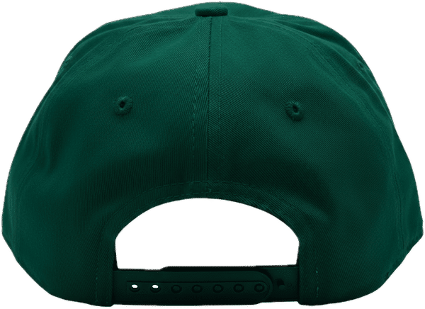 An image of a Custom Nissi Washed Cotton 5 Panels Flat Bill Cap in Hunter Green!