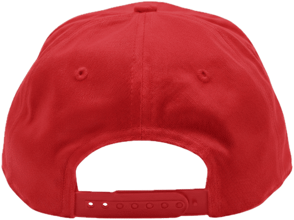 An image of a Custom Nissi Washed Cotton 5 Panels Flat Bill Cap in Red!