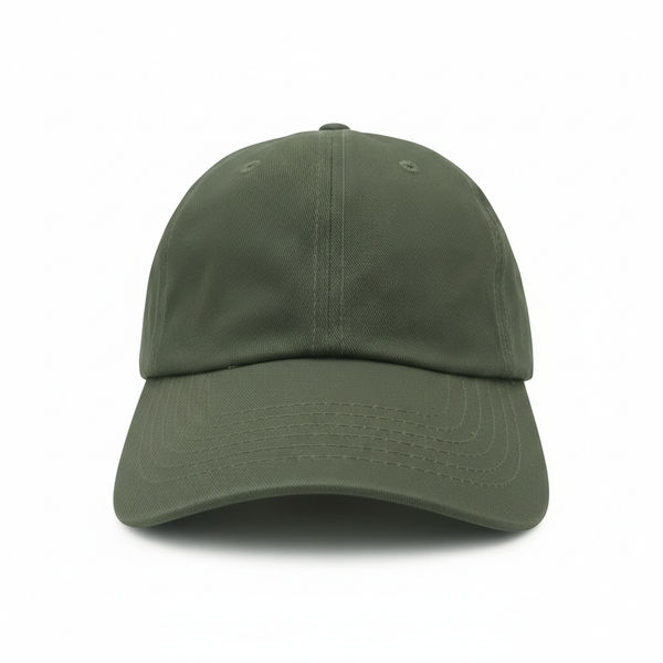An image of a Custom Nissi Washed Cotton Dad Cap in Olive!