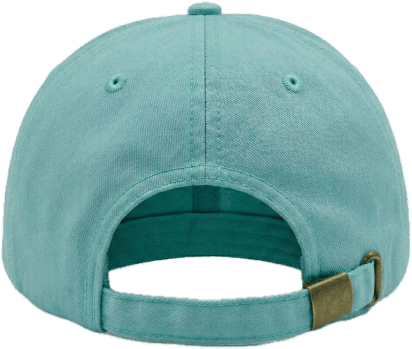 An image of a Custom Nissi Washed Cotton Flat Bill Cap in Dark Mint!