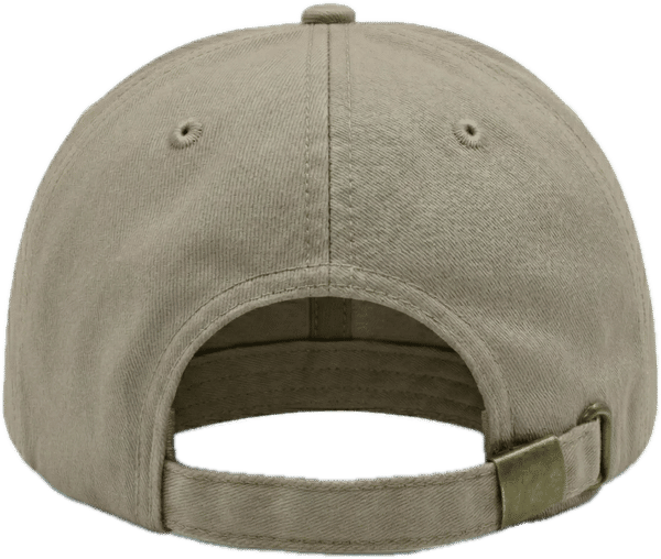 An image of a Custom Nissi Washed Cotton Flat Bill Cap in Light Beige!