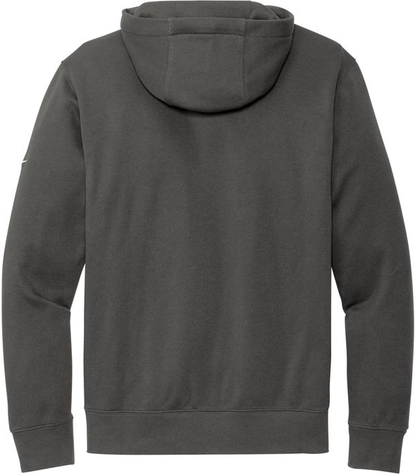Am image of a Custom Nike Club Fleece Sleeve Swoosh Pullover Hoodie in Anthracite!