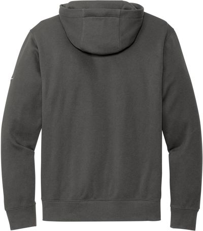 Am image of a Custom Nike Club Fleece Sleeve Swoosh Pullover Hoodie in Anthracite!