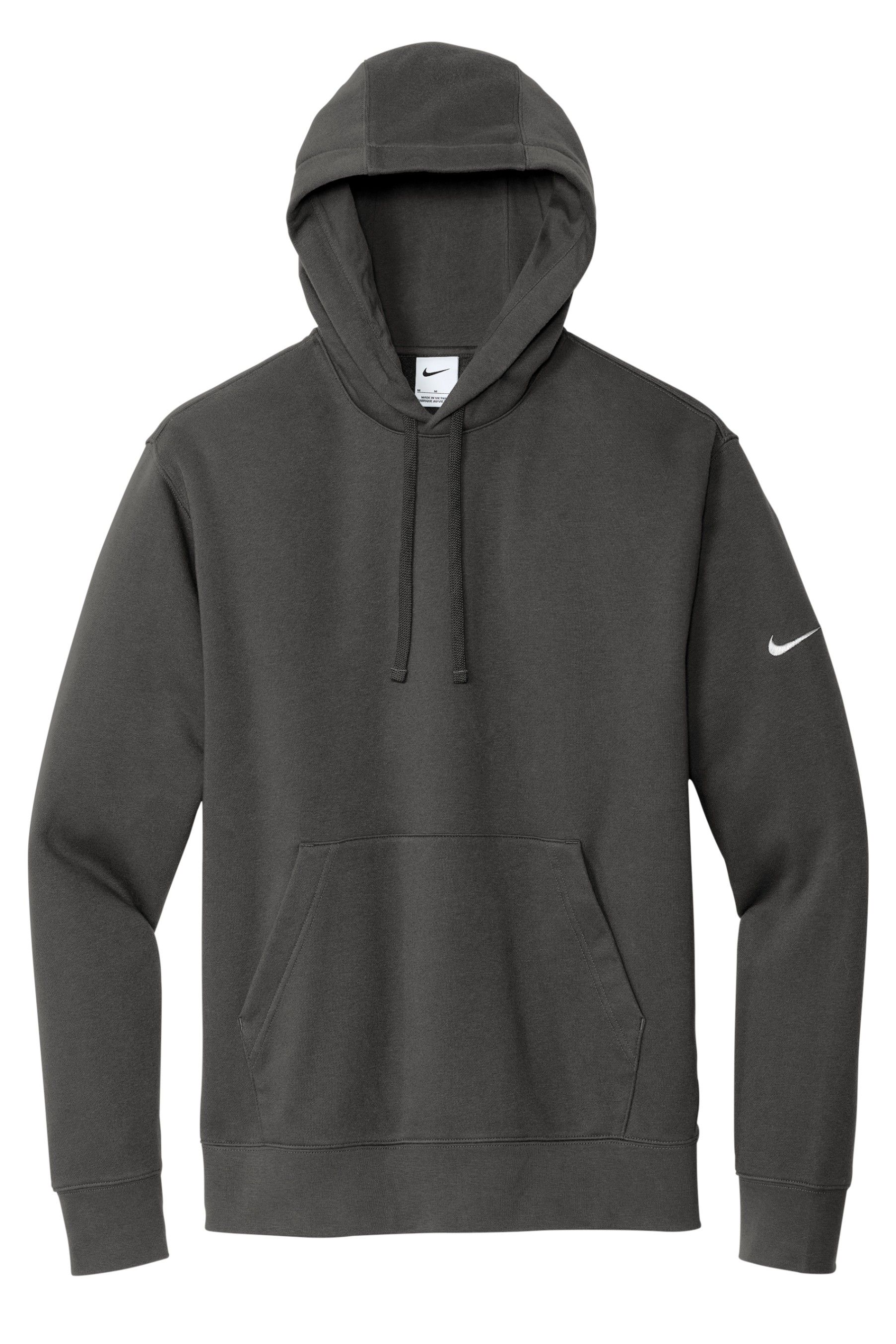 Nike Club Fleece Sleeve Swoosh Pullover Hoodie in Anthracite