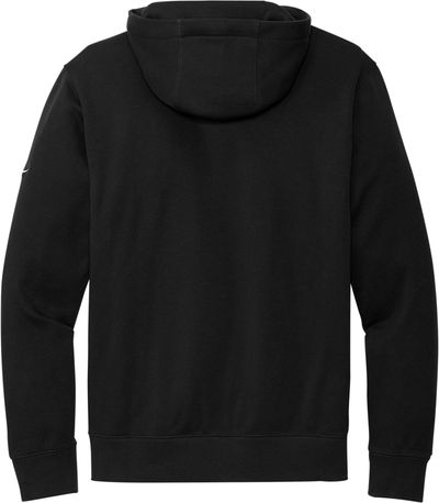 Am image of a Custom Nike Club Fleece Sleeve Swoosh Pullover Hoodie in Black!