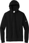 Am image of a Custom Nike Club Fleece Sleeve Swoosh Pullover Hoodie in Black!