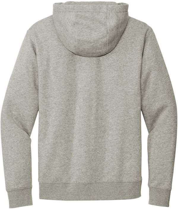 An image of a Custom Nike Club Fleece Sleeve Swoosh Pullover Hoodie in Dark Grey Heather!