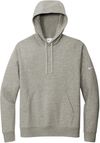 An image of a Custom Nike Club Fleece Sleeve Swoosh Pullover Hoodie in Dark Grey Heather!
