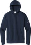Am image of a Custom Nike Club Fleece Sleeve Swoosh Pullover Hoodie in Midnight Navy!
