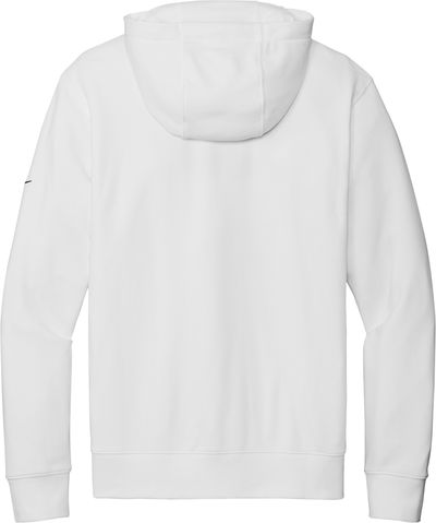 Am image of a Custom Nike Club Fleece Sleeve Swoosh Pullover Hoodie in White!