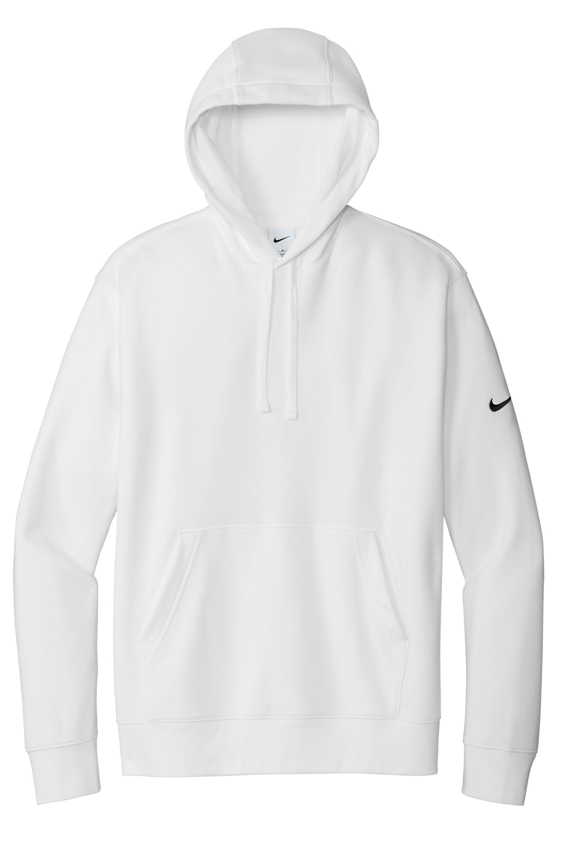 Nike Club Fleece Sleeve Swoosh Pullover Hoodie in White