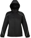 Am image of a Custom North End Ladies' Angle 3 in 1 Jacket with Bonded Fleece Liner in Black!