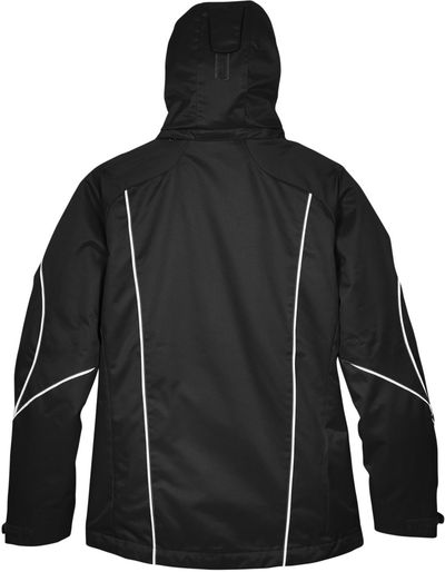 Am image of a Custom North End Ladies' Angle 3 in 1 Jacket with Bonded Fleece Liner in Black!