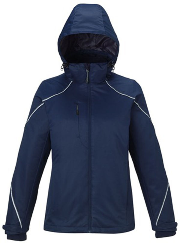 Am image of a Custom North End Ladies' Angle 3 in 1 Jacket with Bonded Fleece Liner in Night!