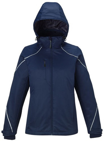 Am image of a Custom North End Ladies' Angle 3 in 1 Jacket with Bonded Fleece Liner in Night!