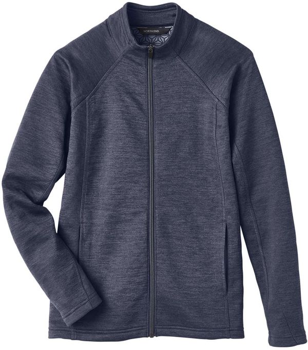 An image of a Custom North End Ladies Flux 2 Full Zip Jacket in Classic Navy Heather/ Carbon!