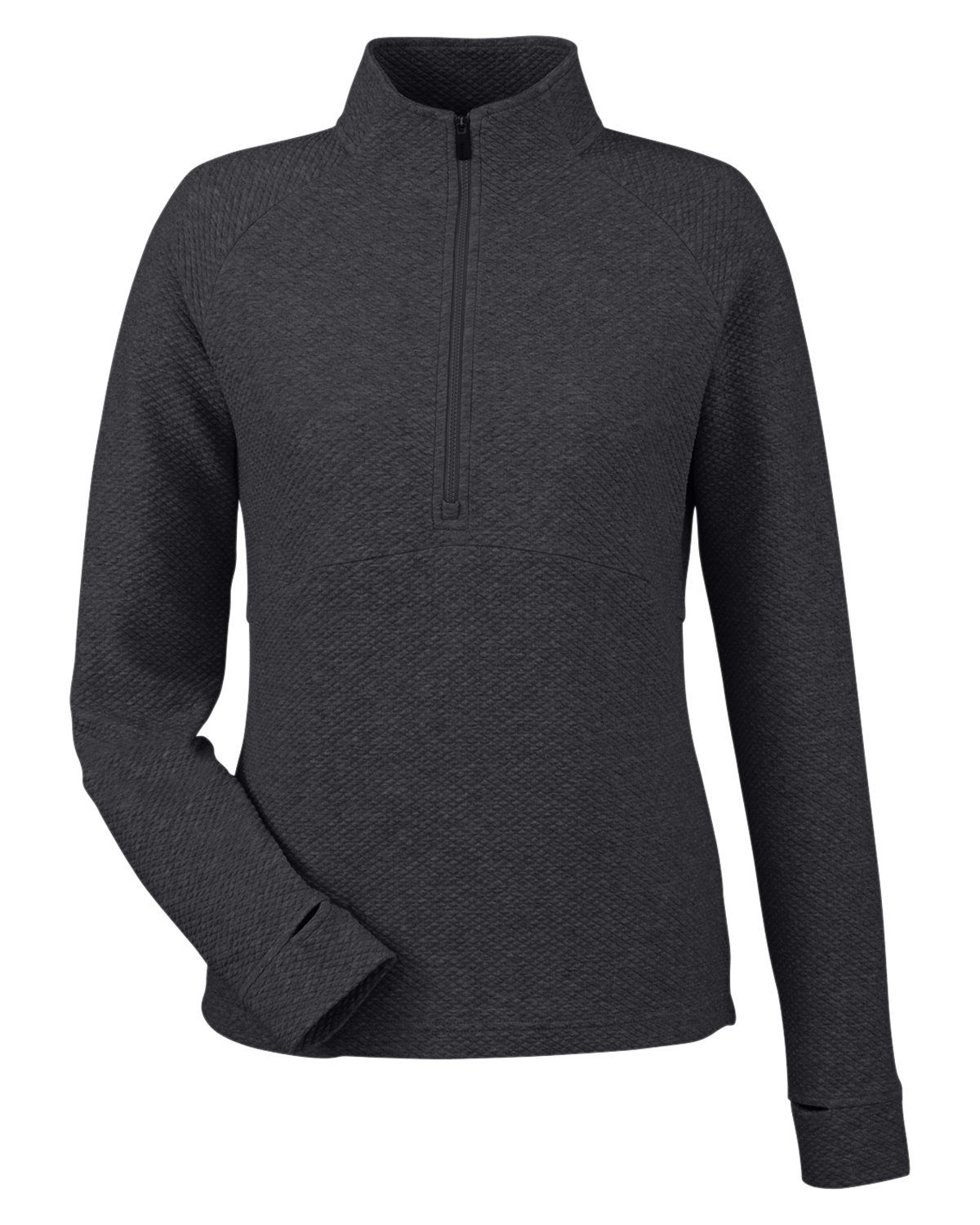 North End Ladies Spirit Textured Quarter Zip in Black Heather