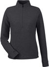 Am image of a Custom North End Ladies Spirit Textured Quarter Zip in Black Heather!