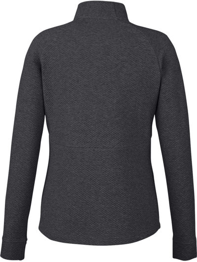 Am image of a Custom North End Ladies Spirit Textured Quarter Zip in Black Heather!