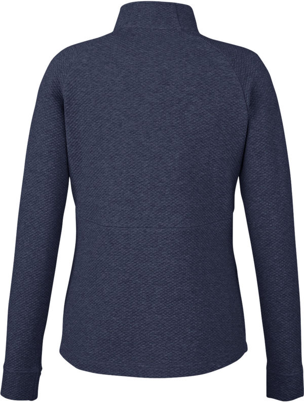 Am image of a Custom North End Ladies Spirit Textured Quarter Zip in Classy Navy Heather!
