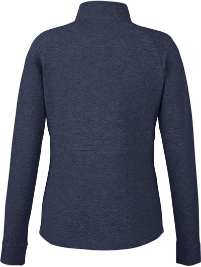 Am image of a Custom North End Ladies Spirit Textured Quarter Zip in Classy Navy Heather!
