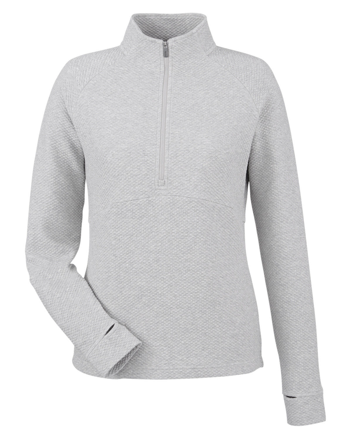 North End Ladies Spirit Textured Quarter Zip in Platinum Heather