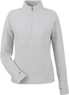 Am image of a Custom North End Ladies Spirit Textured Quarter Zip in Platinum Heather!