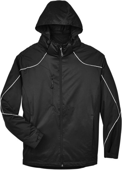 Am image of a Custom North End Men's Angle 3 in 1 Jacket with Bonded Fleece Liner in Black!