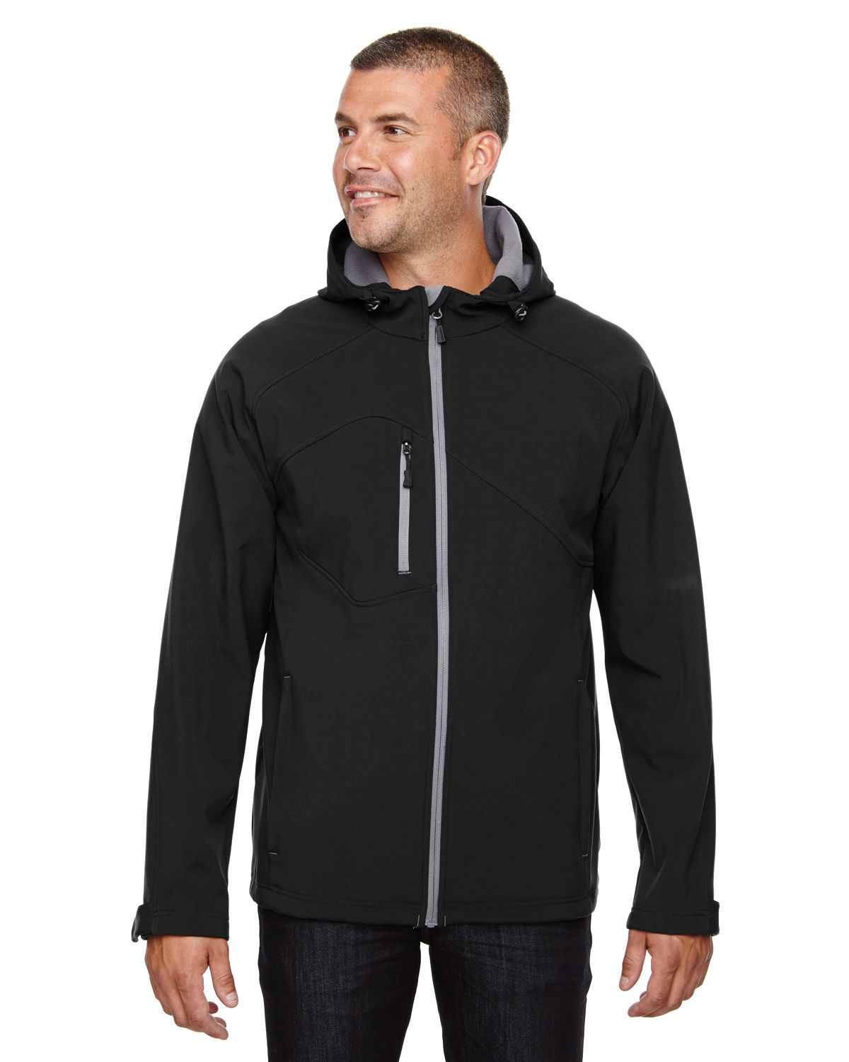 North End Men's Prospect Two Layer Fleece Bonded Soft Shell Hooded Jacket