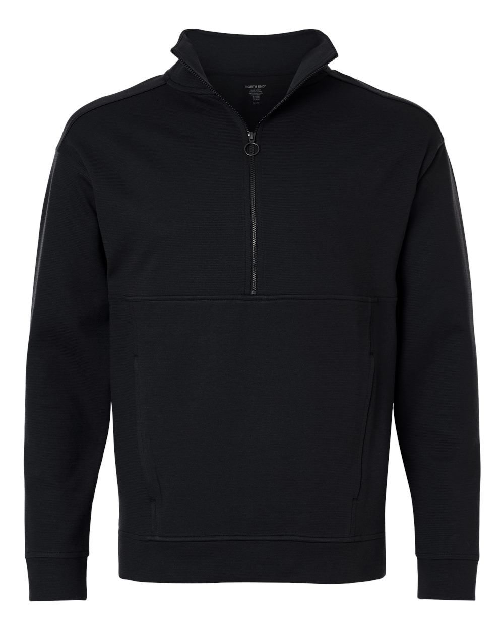 North End Mens Mantra Half Zip Ottoman Pullover in Black