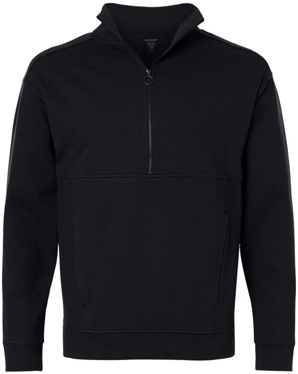 An image of a Custom North End Mens Mantra Half Zip Ottoman Pullover in Black!
