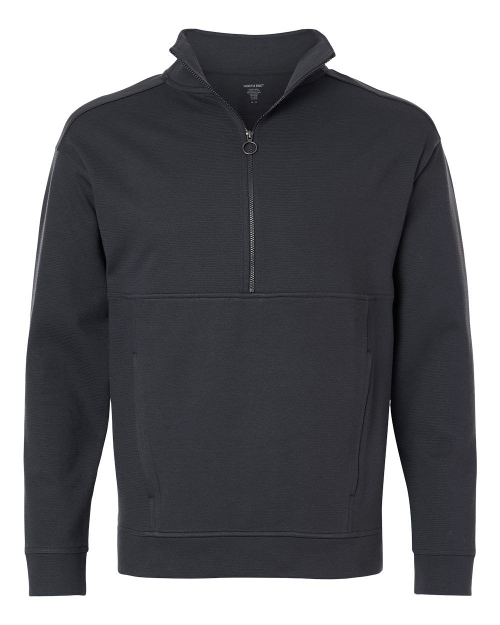 North End Mens Mantra Half Zip Ottoman Pullover in Carbon