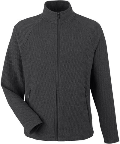 Am image of a Custom North End Mens Spirit Textured Full Zip in Black Heather!