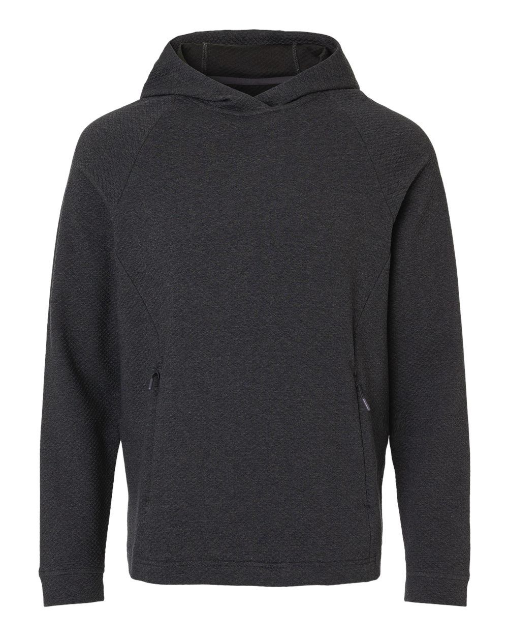 North End Mens Spirit Textured Hooded Pullover in Black Heather