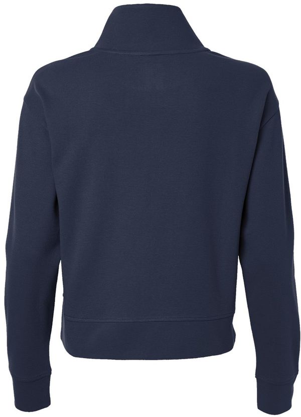 An image of a Custom North End Womens Mantra Half Zip Ottoman Pullover in Classic Navy!