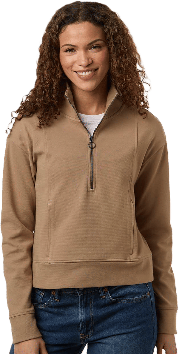 An image of a Custom North End Womens Mantra Half Zip Ottoman Pullover!