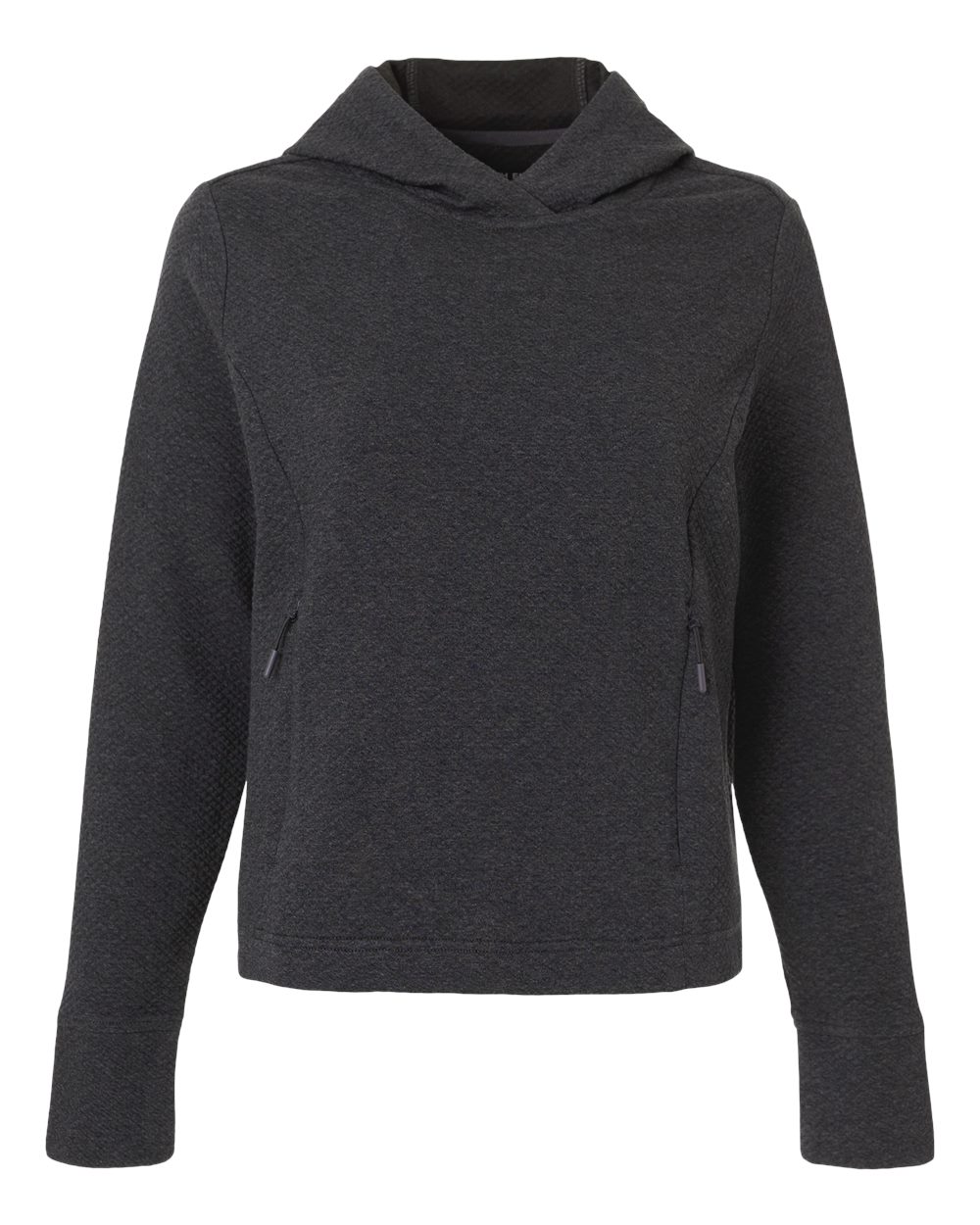 North End Womens Spirit Textured Hooded Pullover in Black Heather