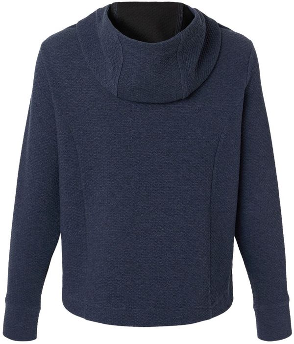 An image of a Custom North End Womens Spirit Textured Hooded Pullover in Classic Navy Heather!