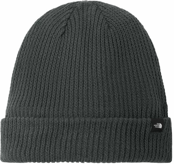Am image of a Custom North Face Circular Rib Beanie in Asphalt Grey!