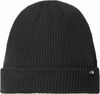 Am image of a Custom North Face Circular Rib Beanie in Black!