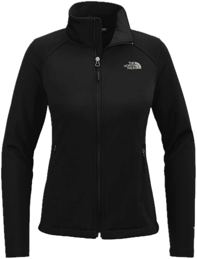 Am image of a Custom North Face Ridgewall Soft Shell Ladies Jacket in Black!